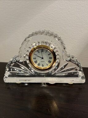 Crystal Mantel Clock with Gold-Tone Dial